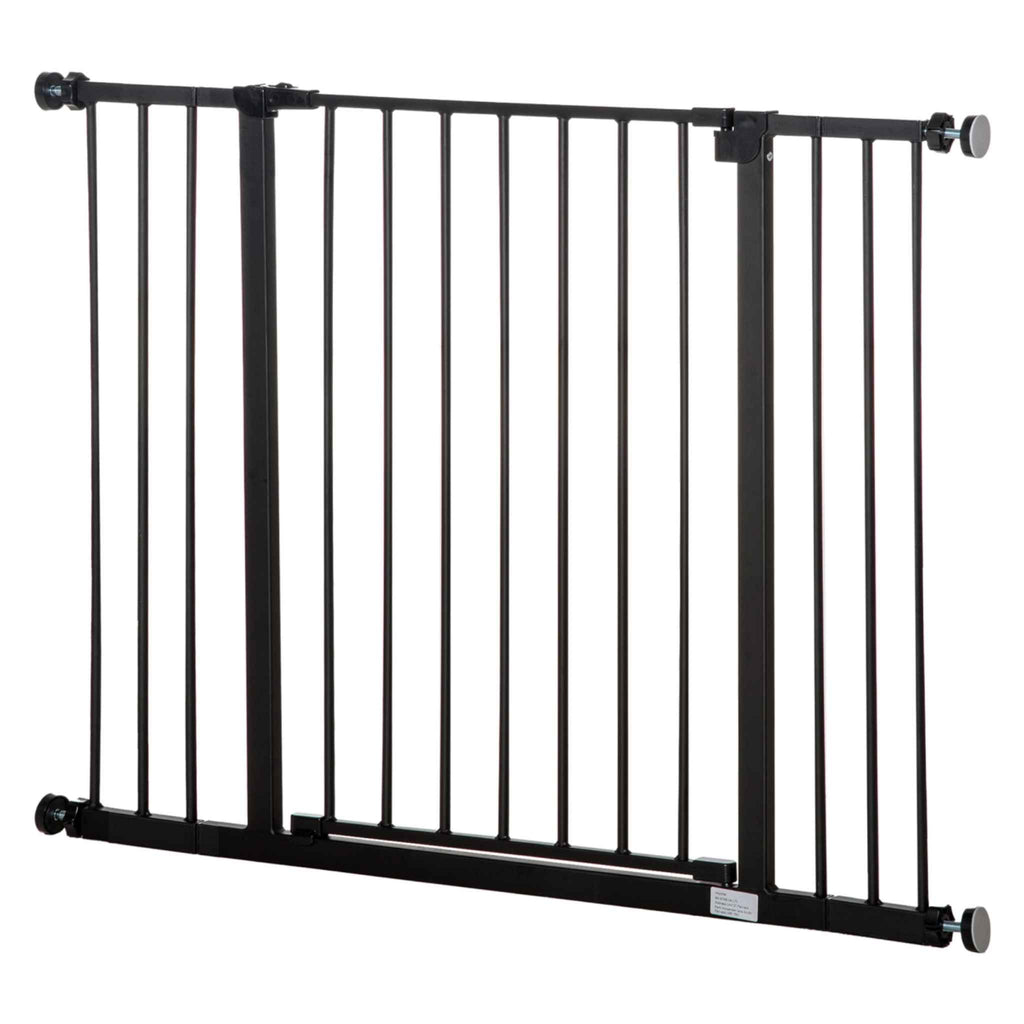 Wide black pet gate 76-107cm x 76cm