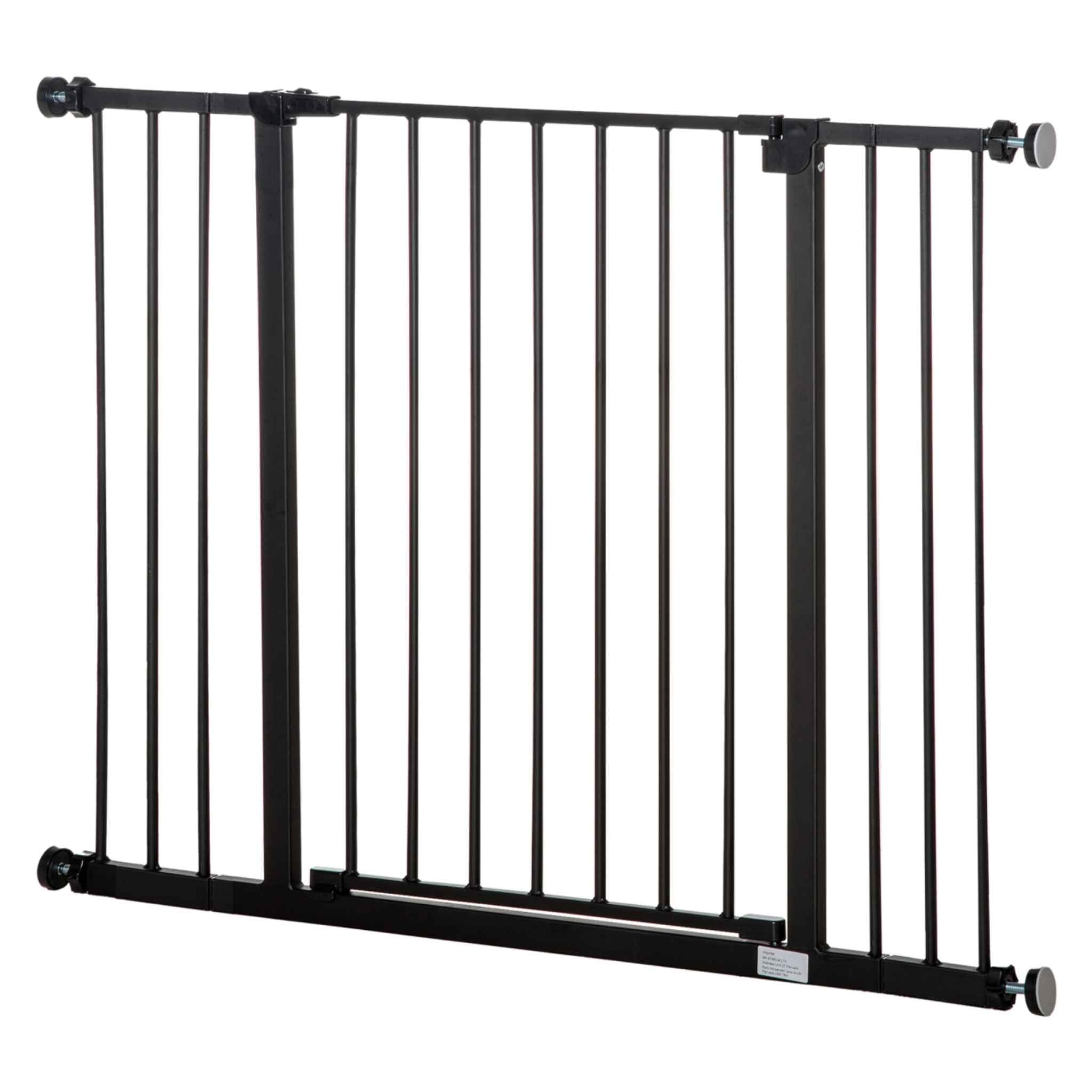 Wide black pet gate 76-107cm x 76cm