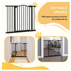 Wide black pet gate suitable spaces