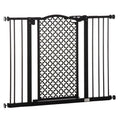 Wide decorative black dog gate