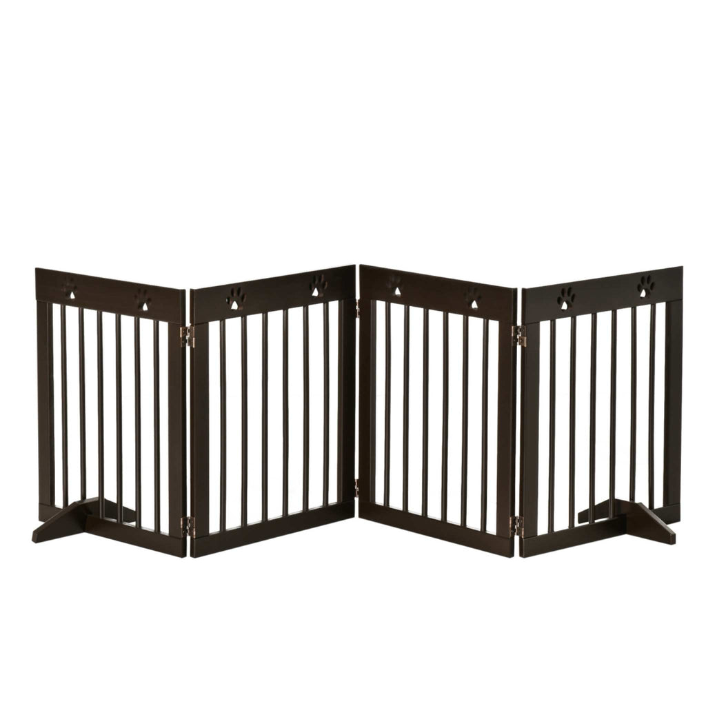 Wide freestanding pet gate 4 black panels 204cm x 61cm