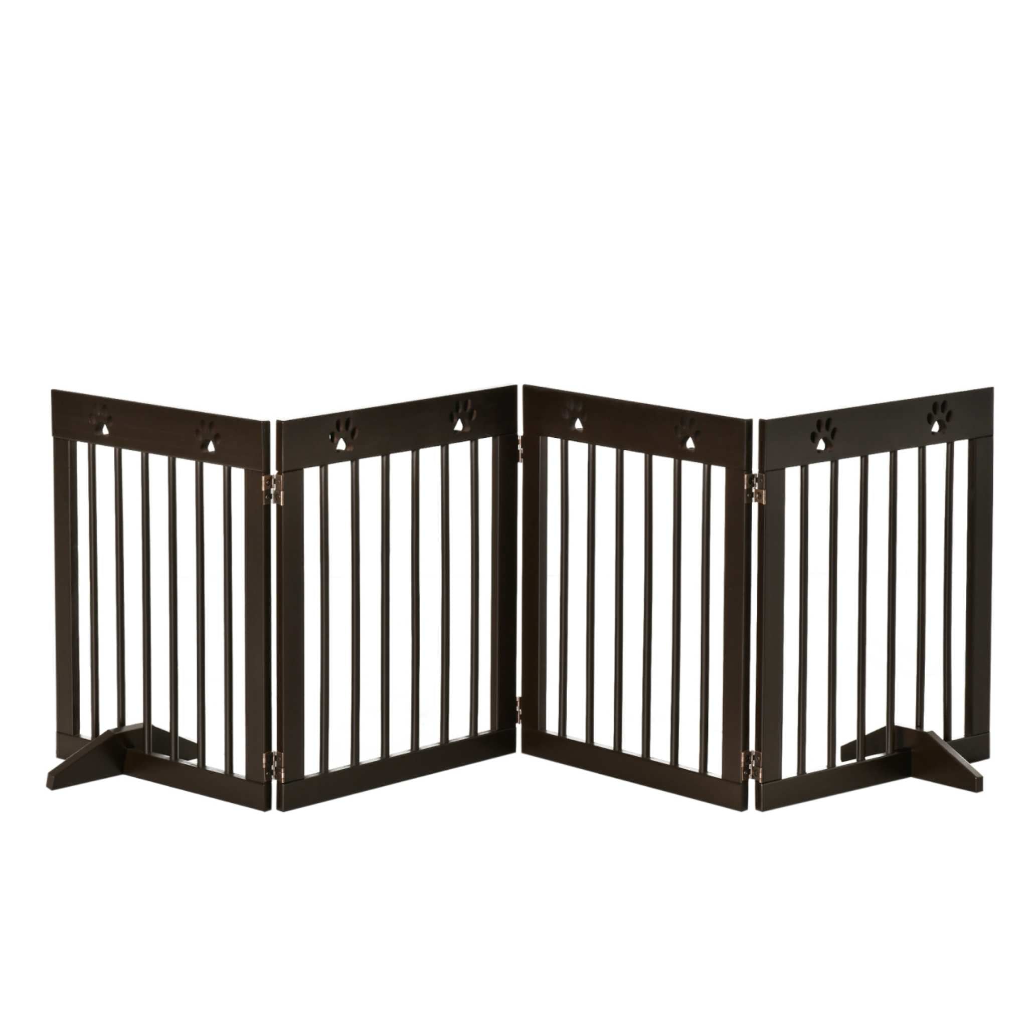 Wide freestanding pet gate 4 black panels 204cm x 61cm