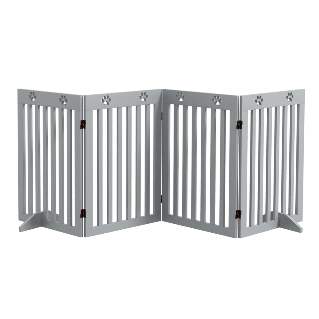 Wide freestanding pet gate 4 grey panels 204cm x 75cm