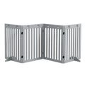 Wide freestanding pet gate 4 grey panels 204cm x 75cm