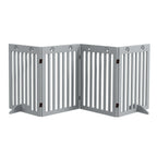 Wide freestanding pet gate 4 grey panels 204cm x 75cm