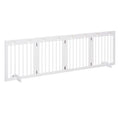 Wide freestanding pet gate 4 white panels 204cm x 61cm
