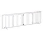 Wide freestanding pet gate 4 white panels 204cm x 61cm