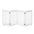 Wide freestanding pet gate 4 white panels 204cm x 75cm