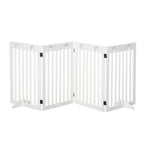 Wide freestanding pet gate 4 white panels 204cm x 75cm