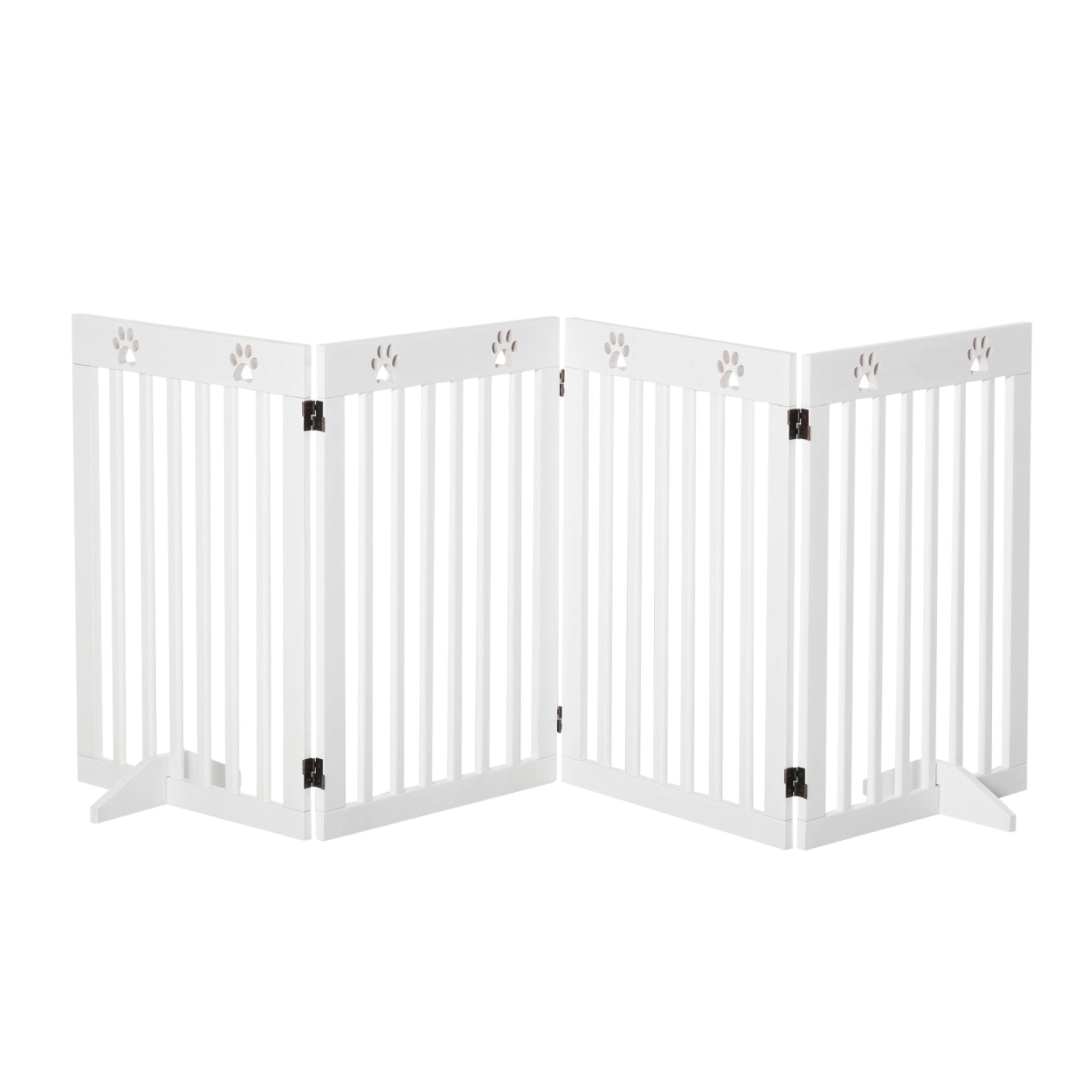 Wide freestanding pet gate 4 white panels 204cm x 75cm