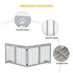 Wide grey wooden dog barrier product features