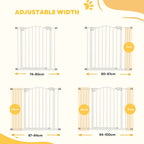 Wide metal dog gate adjusting to different widths