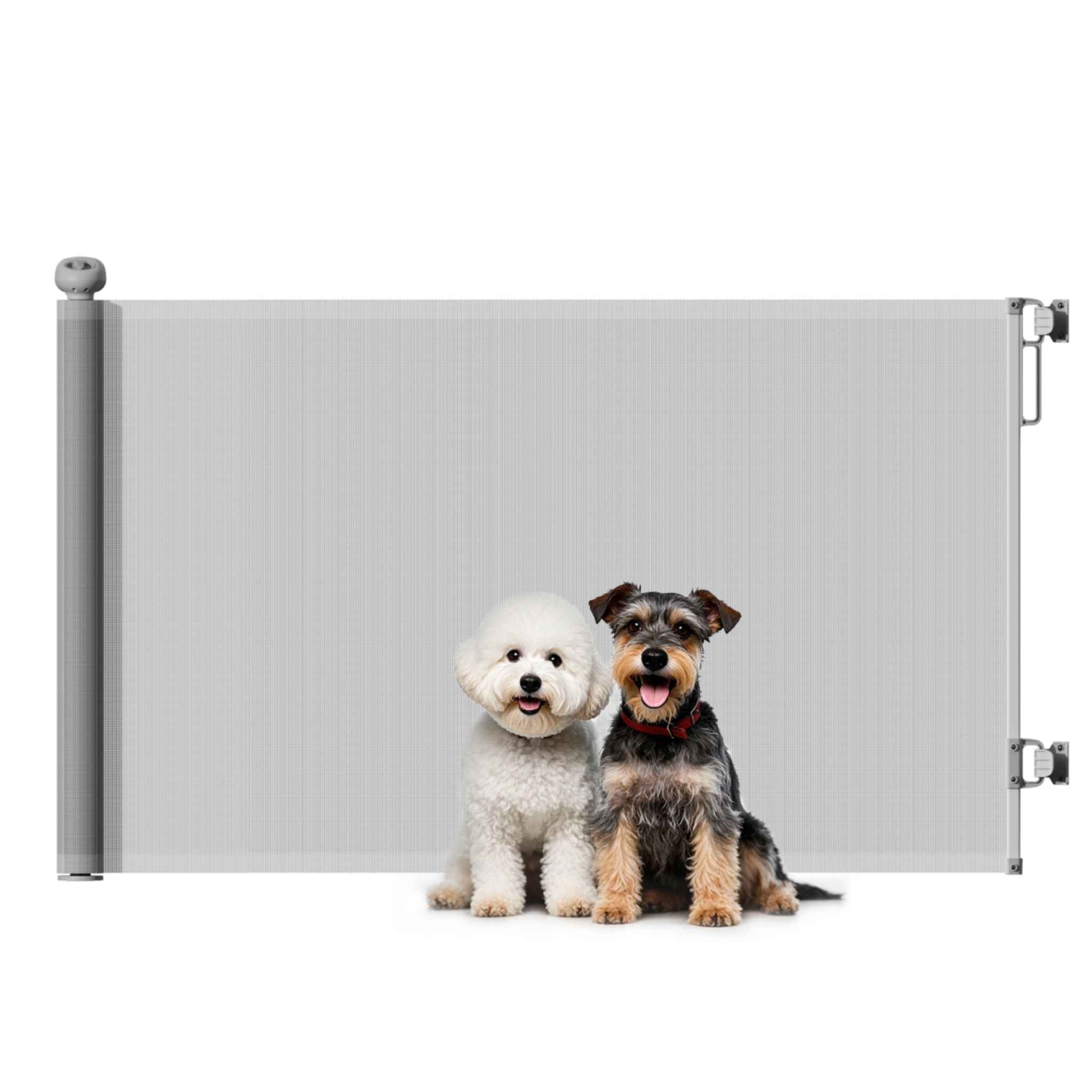 Wide pet gate for stairs grey 146cm x 86cm