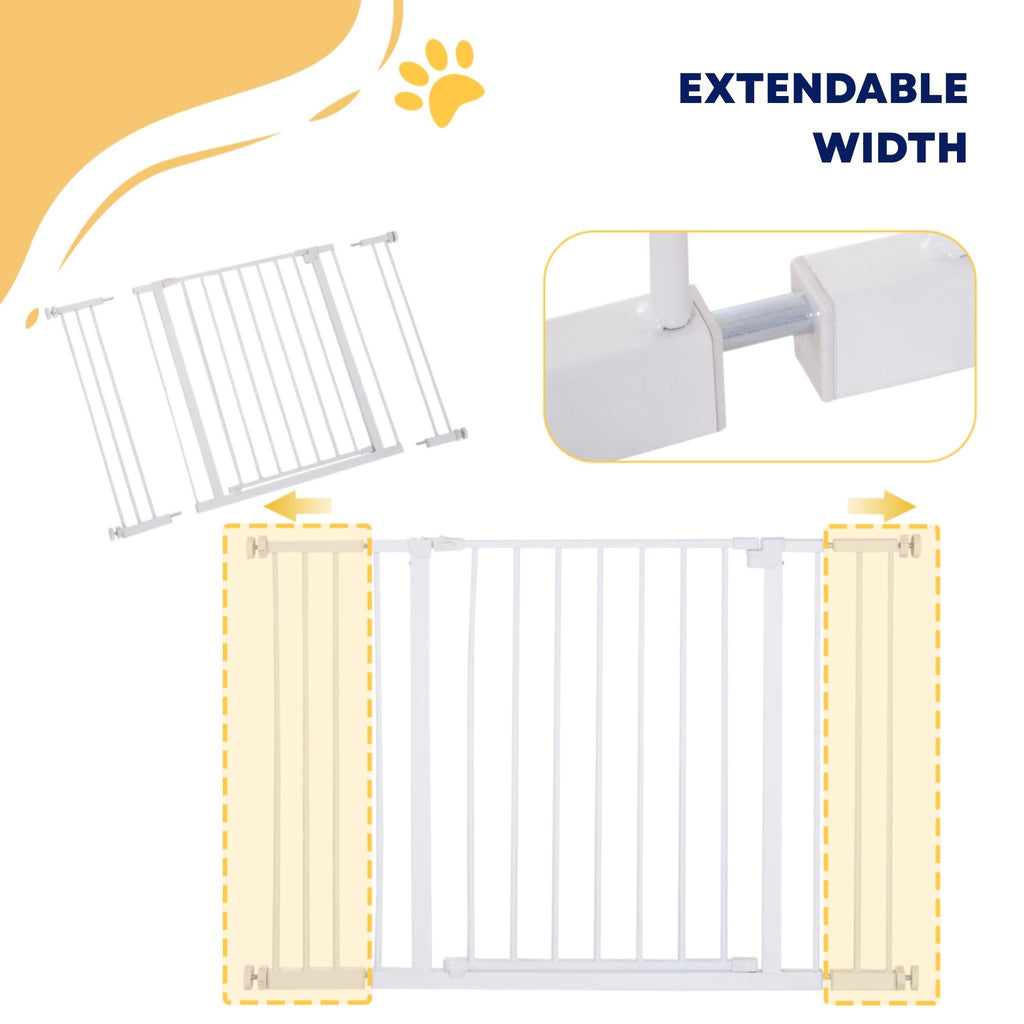 Wide white dog barrier extendable width