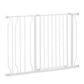 Wide white dog gate 75-115cm x 76cm