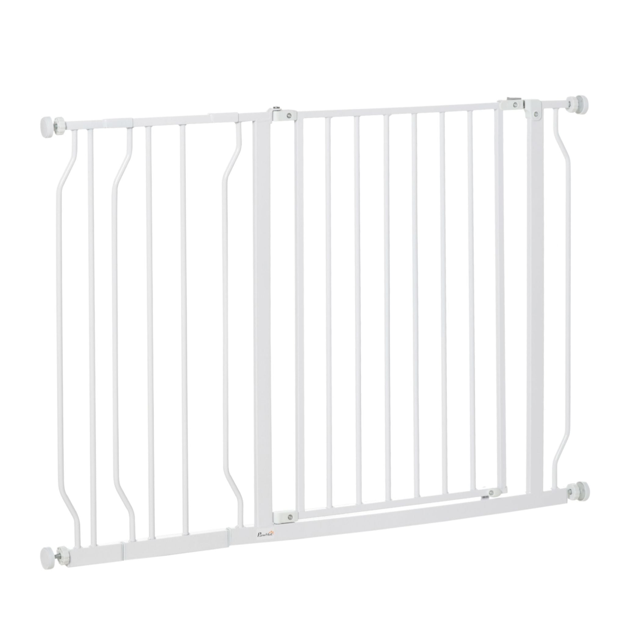 Wide white dog gate 75-115cm x 76cm