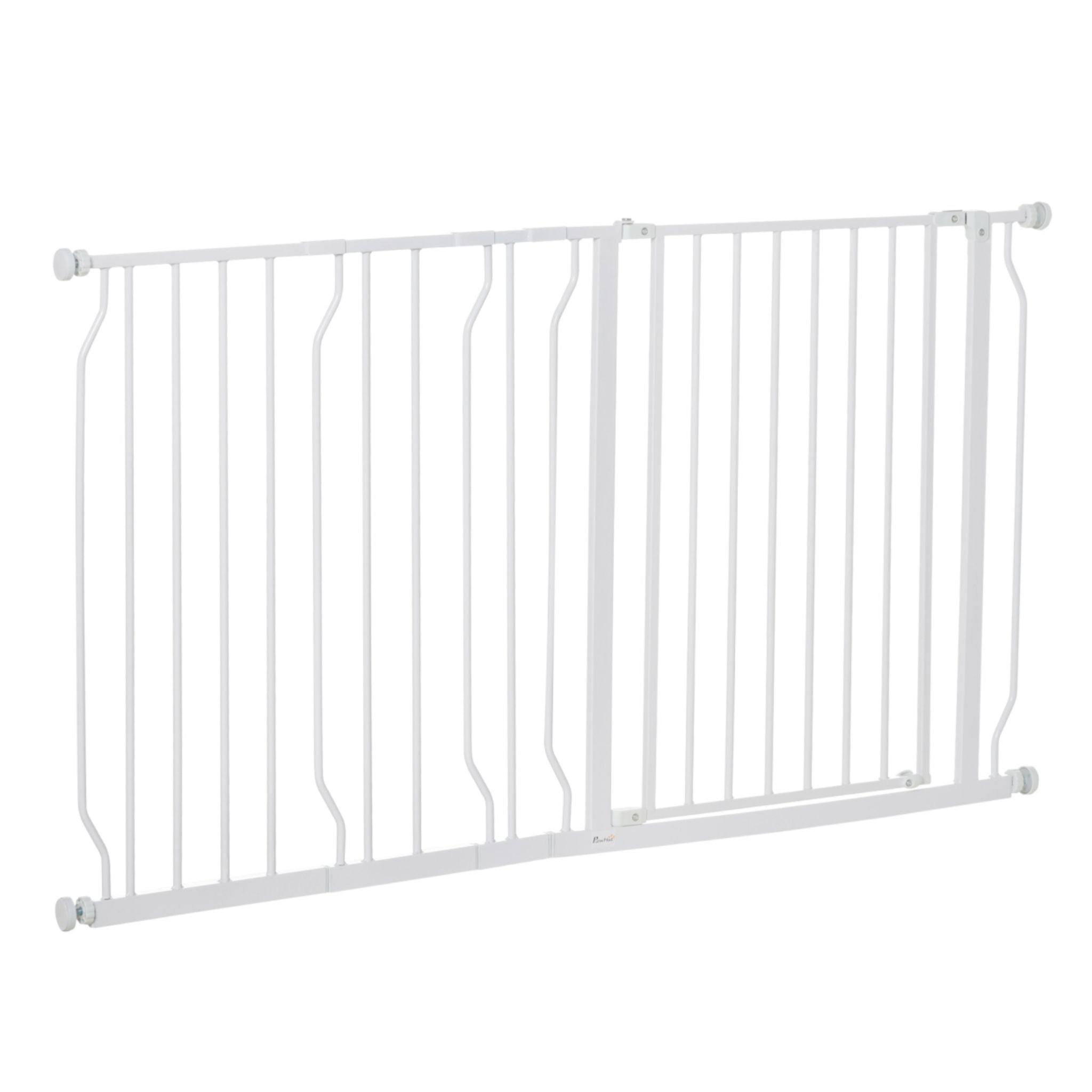 Wide white dog gate 75-145cm x 76cm