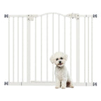 Wide white pet gate 74–100cm x 78cm