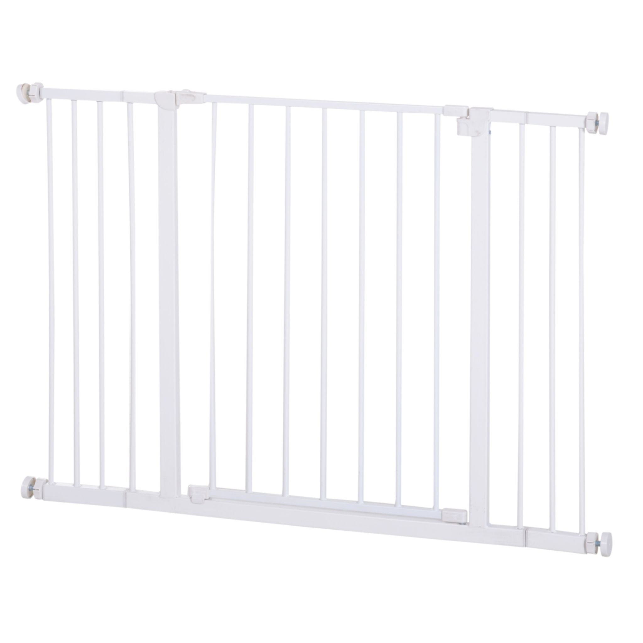 Wide white pet gate 76-107cm x 76cm