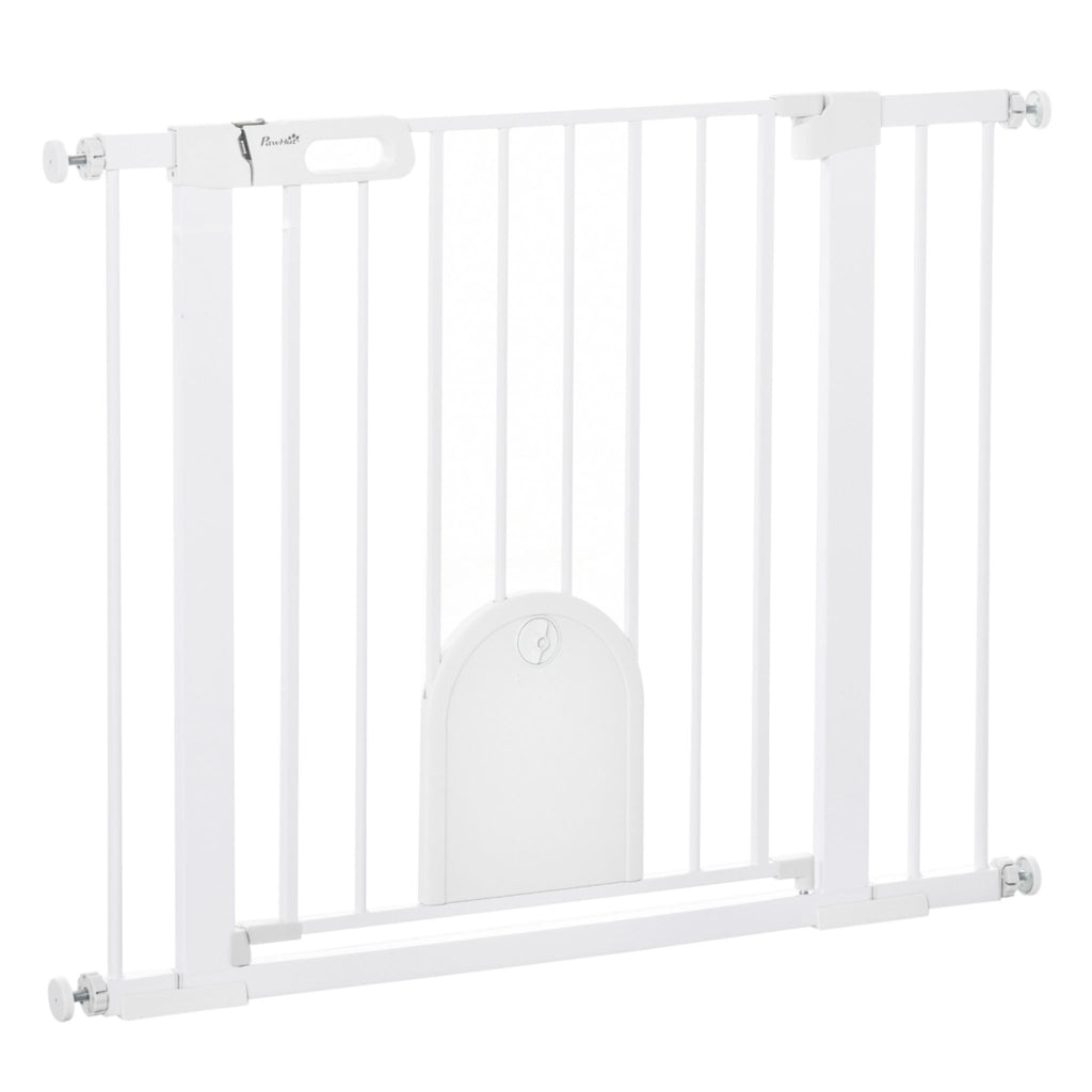 Wide pet gate with cat door