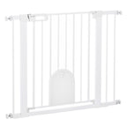 Wide pet gate with cat door