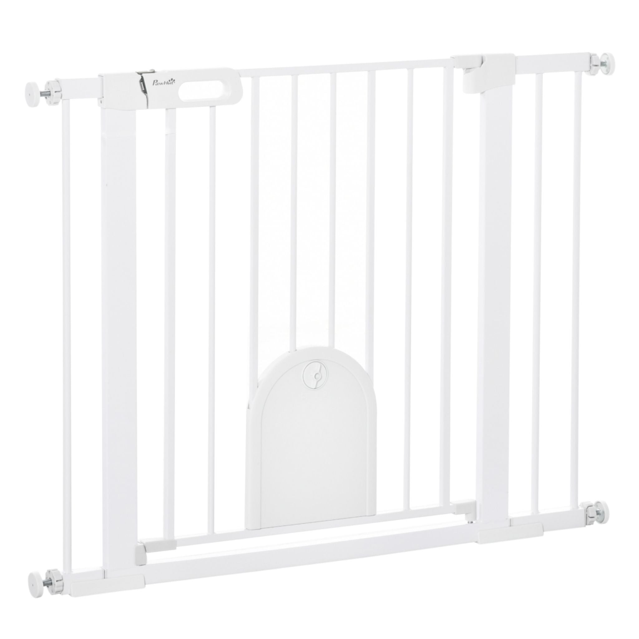 Wide pet gate with cat door