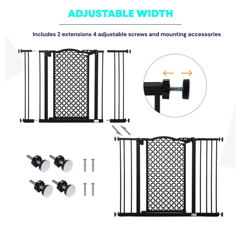 Width extensions for wide black pet barrier