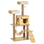 Wood effect cat tree 130cm tall