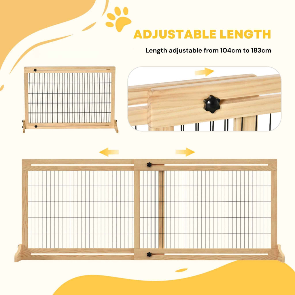 Wooden dog barrier adjusting length