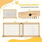 Wooden dog barrier adjusting length