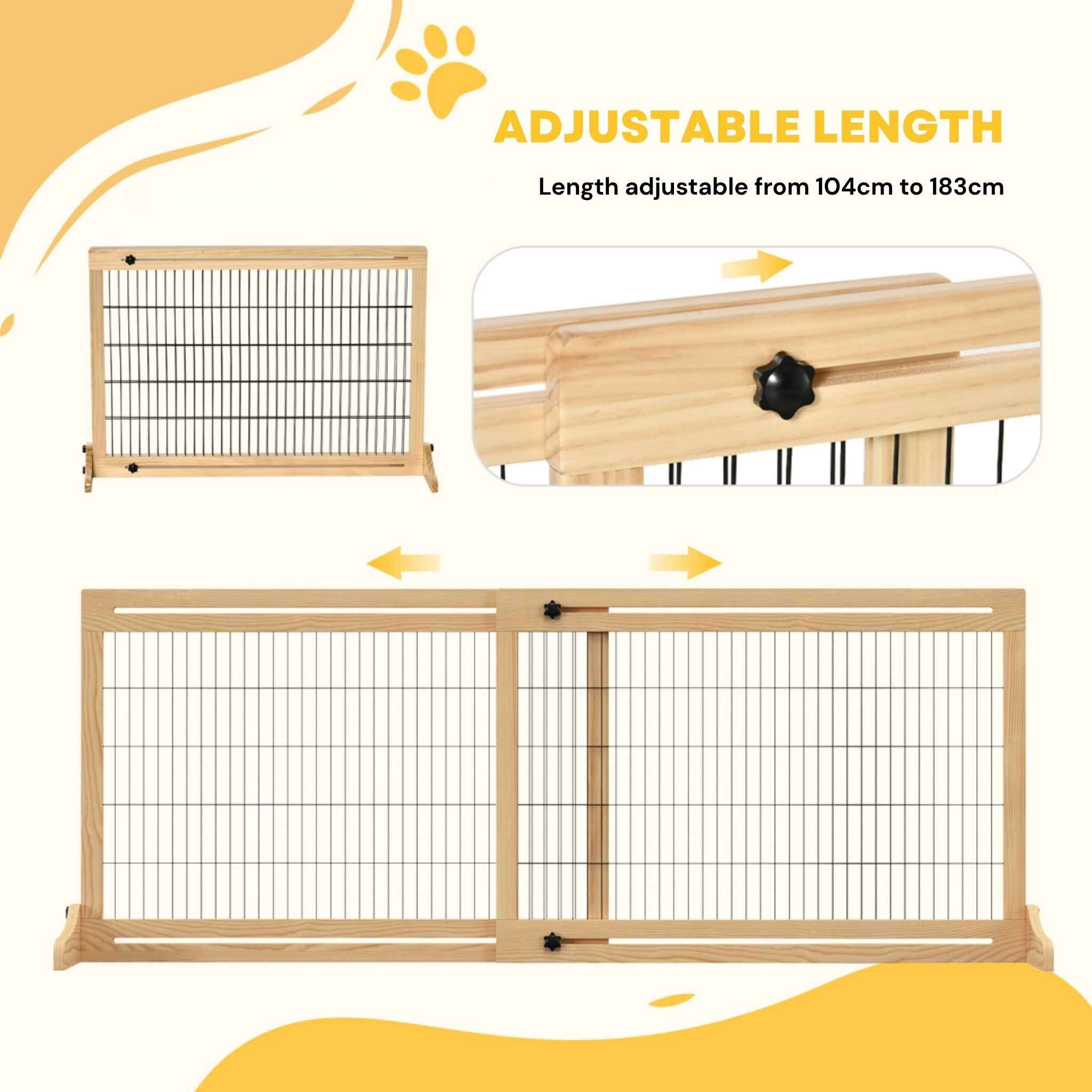 Wooden dog barrier adjusting length