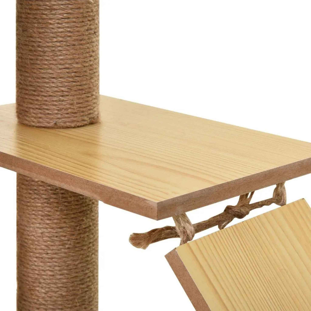 Wooden effect cat tree perch